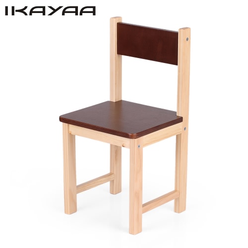 iKayaa Cute Wooden Kids Chair Stool Solid Pine Wood Children Stacking School Chair Furniture 80KG Load Capacity