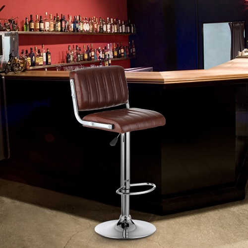 Tabourets de bar pivotants en cuir PU iKayaa 2PCS