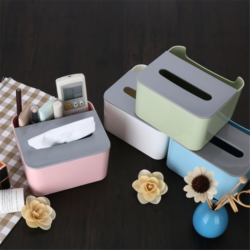 

Multifunction Tissue Box Cover Lovely Napkin Holder Office Desktop Remote Control Makeup Cosmetics Storage Container Home Use White