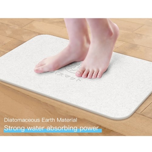 

Diatomaceous Earth Bath Mat Antibacterial Deodorant Nonslip Bathroom Floor Mats Absorbent Soft Comfortable Easier to Dry Grey