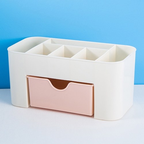 

Saving Space Desktop Cosmetic Makeup Storage Drawer Type Box 6 Grids Brush Lipstick Holder Pink