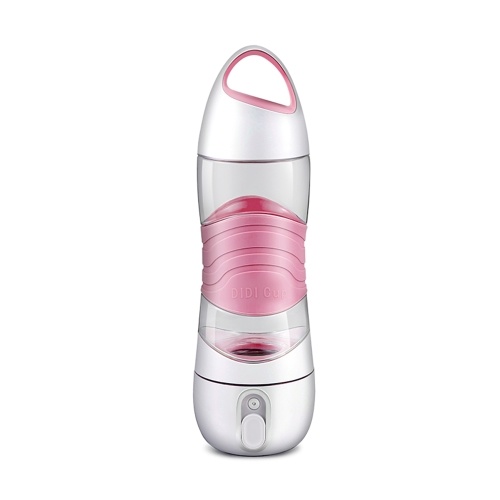 4 in 1 Smart Wasserflasche DIDI Sport Beauty Spray Cup feuchtigkeitsspendende Haut SOS Warnlicht 2 Stunden Reminder Drinking kühlen Nebel Luftbefeuchter LED Nachtbeleuchtung USB Aufladen 400ml Blau