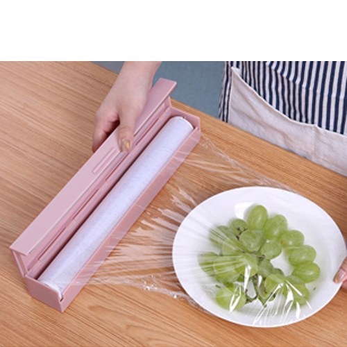 

Plastic Wrap Cutter Storage Box Holder with Stainless Steel Sawtooth Blade Creative Kitchen Tools