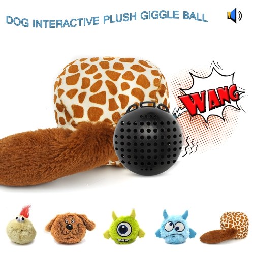 Dog Interactive Toy Plush Giggle Ball Shake Squeak Crazy Bouncer Ball for Exercise Entertainment