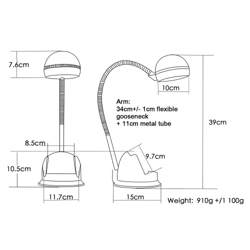 Desk Lamp with Wireless Charger USB Charging Port