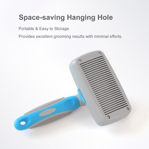 

Self Cleaning Slicker Brush Dog Brush Pets Push Hair Comb Pet Retractable Grooming Tool Stainless Steel Pins for Dog Cat and