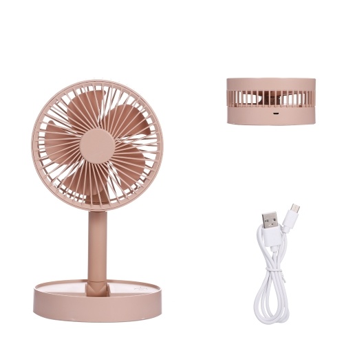Foldable Desk Fan Foldable Outdoor Fan Mini Portable Fan USB Charging 3 Speed Adjustable No Noise for Travel Office Room Household