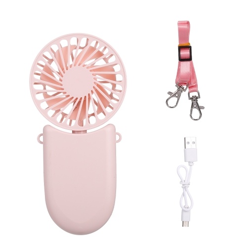 Necklace Fan Mini handheld fan USB Pocket Fan with Rope Mini Portable Fan 3 Speed Adjustable for Travel Office Room Household