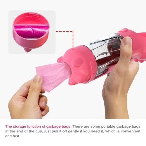 

Dog Water Bottle for Walking Portable Pet Travel Water Dispenser Multi-Functional Water Cup with Poop Shovel