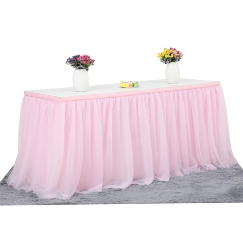 

Handmade Tulle Table Skirt Tablecloth Decorative Tableware Cloth