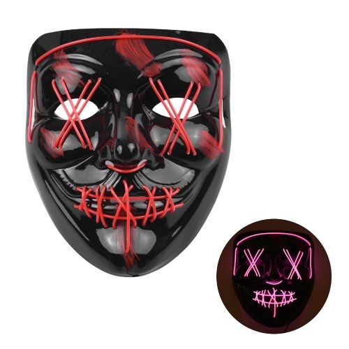 Halloween Scary Mask LED Light up Masks with Steady Light Slow Flash Fast Flash 3 Modes Adjustable Elastic Strap for Festival Costume Party Cosplay