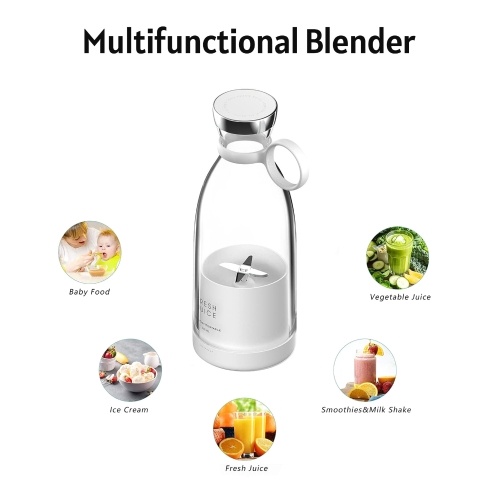 

Portable Mini Fast Blender 380ml Juicer Cup with Wireless Charging 4 Blades for Smoothie Milkshake Juice Baby Food