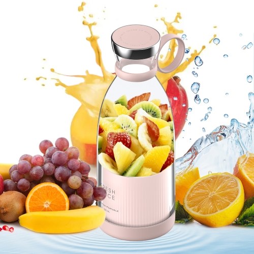 

Portable Mini Fast Blender 380ml Juicer Cup with Wireless Charging 4 Blades for Smoothie Milkshake Juice Baby Food