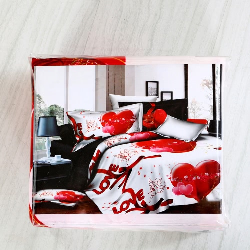 

Love Heart Angle Pattern 4Pcs 3D Printed Bedding Set Bedclothes Home Textiles Quilt Cover Bed Sheet 2 Pillowcases