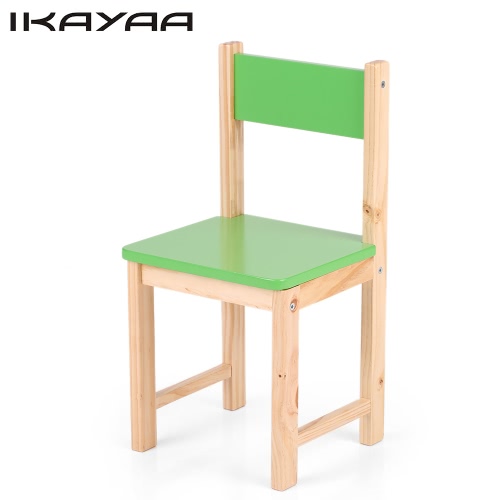 iKayaa Cute Wooden Kids Chair Stool Solid Pine Wood Children Stacking School Chair Furniture 80KG Load Capacity