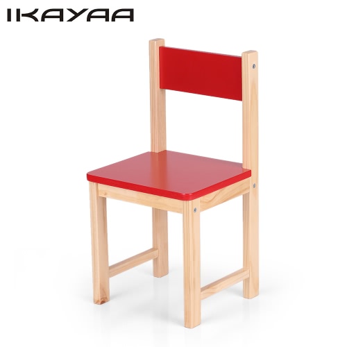 iKayaa Cute Wooden Kids Chair Stool Solid Pine Wood Children Stacking School Chair Furniture 80KG Load Capacity