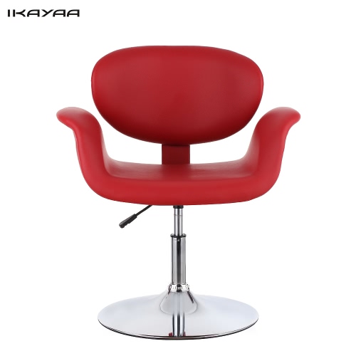 IKAYAA Moderne ergonomique ajustable siège cuir PU pour salon barbier, coiffeur, chaise avec assise rembourrée pneumatique