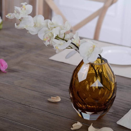 

CASAMOTION Hand-blown Vintage Elegant Glass Vase Hand Polishing Home Art Decoration Floral Arrangements