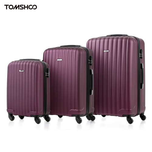 TOMSHOO Shell dur 3 Piece Luggage Set Carry On Valise 20 