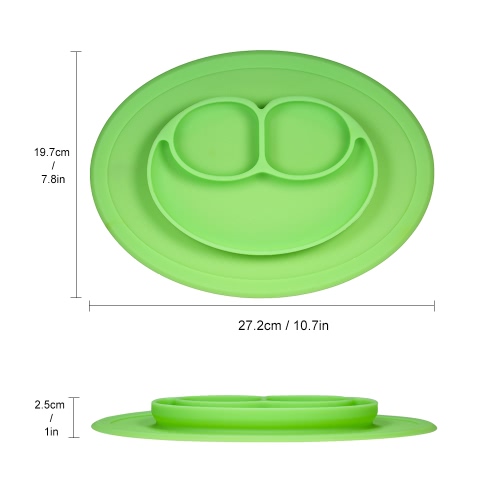 

BPA-free Silicone Non-Slip Baby Suction Placemat Flexible Heat Resistant Kids Fruit Food Plate Bowl Tray