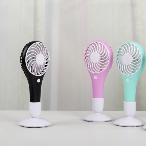 

Portable USB Rechargeable Mini Fan with Base Station Air Cooler 2 Speed Adjustable for Office Home Travel Use