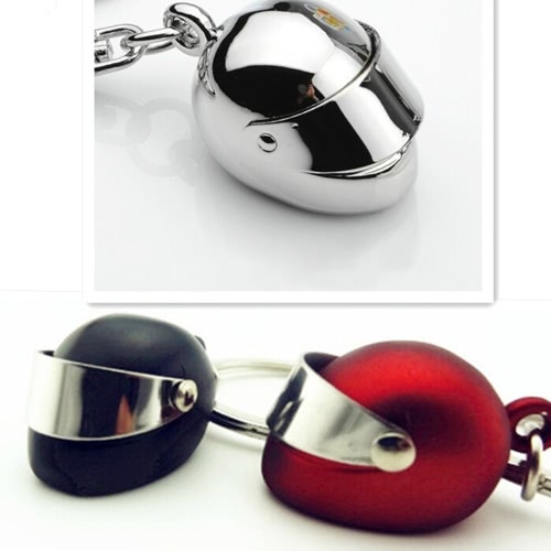 

Creative Metal Car Helmet Shape Lovers Key Rings Small Pendant for Couples Romantic Gift