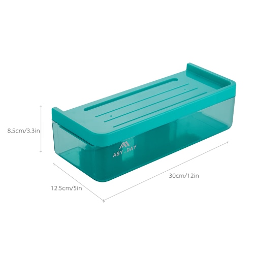 

Plastic Wall Mounted Drawer Type Kitchen Bathroom Basket Storage Box Organizer Holder with Double Suckers--Grey