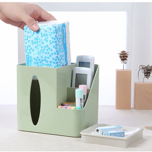 

Simple Desktop Multifunctional Tissue Box Cover Living Room Office Sundries Makeup Cosmetics Remote Control Storage Pink