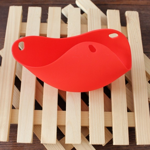 

Silicone Egg Poachers Cups Eggs Boiler Poaching Poach Cup Pods Mould Cookware Kitchen Tool Pancake Baking Cups (Red)