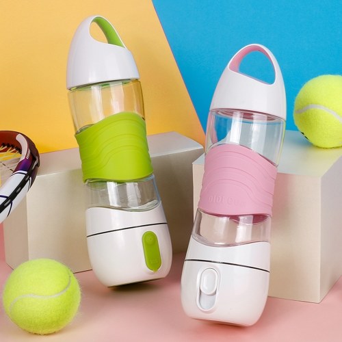 

4 In 1 Smart Water Bottle DIDI Sports Beauty Spray Cup Moisturizing Skin SOS Warning Light 2 Hours Reminder Drinking Cool Mist Humidifier LED Night Lighting USB Recharging 400ml Blue