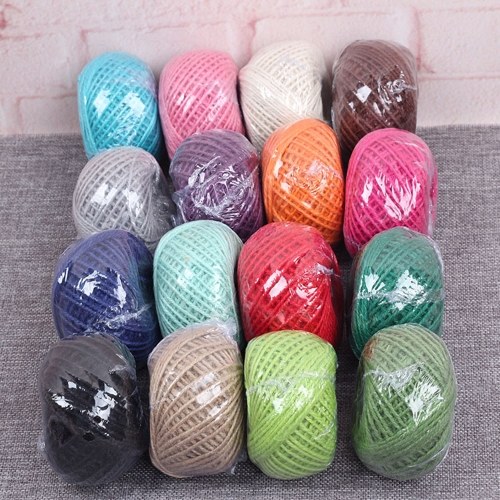 

50m Colorful Jute Twine Hemp Rope String Packing Wrapping Ribbon Crafting Cord