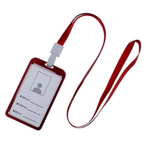 

Vertical Style Aluminum Alloy Badge Holder with Lanyard