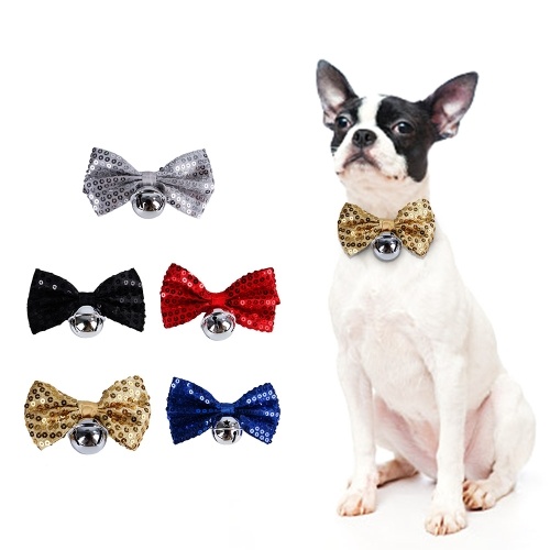 

Pet Bow Tie Christmas ошейники для собак регулируемые Pet рождественские наряды ж / Metal Bell 8 "-16" галстуки для собак кошек