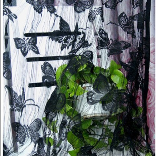 2Pcs 100*200cm Novelty Butterfly Pattern Decor Window Room Line Curtain Romantic String Tassel Door Curtain Divider Room Wall Decoration