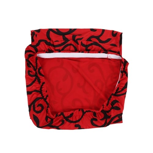 

4pcs Stretch Removable Washable Short Dining Seat Cover Soft Milk Silk Spandex Printing Chair Cover Slipcover for Wedding Party Hotel Dining Room Ceremony Chair Seat Covers Red