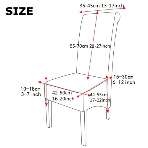 4pcs Solid Color Chair Cover Stretch Chair Protector Non-slip Removable Washable for Dining Chair Hotel 4pcs Red