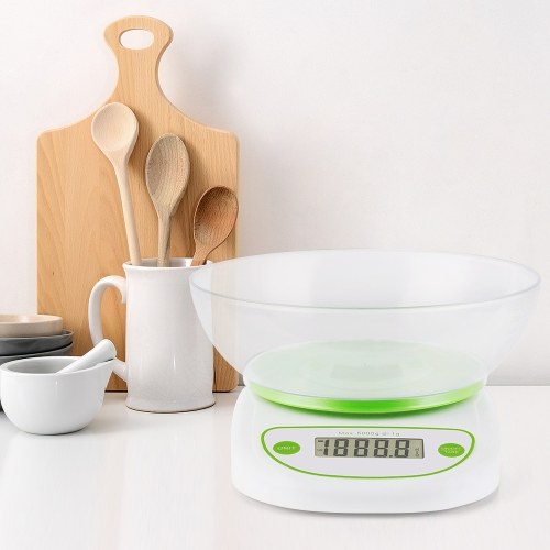 

Food Scale with Bowl Digital Kitchen Scale 11lb/ 5kg High Precision Scale with LCD Display Electric Weight for Kitchen Cooking Baking
