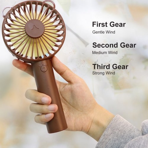 

Handheld Fan with Base Portable Mini Fan 3 Speed Low Noise Personal Desk Fan for Travel Camping Office Home USB Powered Desk Fan