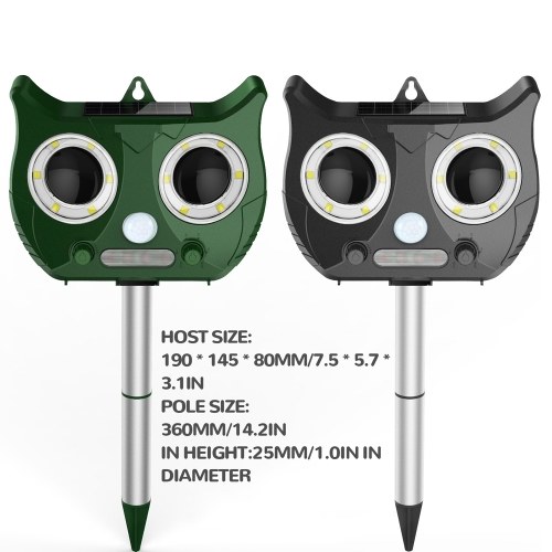 Solar Power Ultra-sonic Rat Repeller Device Insects Repellent Equipment Outdoor Flash Animal Remover Animal Repellent Tool