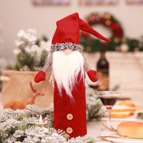 

Christmas Wine Bottle Cover Santa Claus Pattern Champagne Bottle Holders Cover