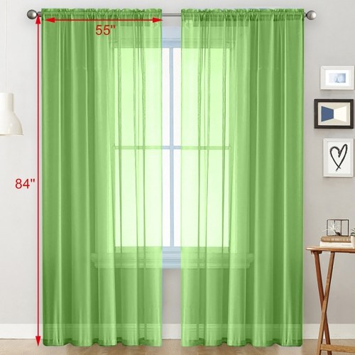 

Sheer Curtains Living Room Rod Pocket Window Curtain Panels