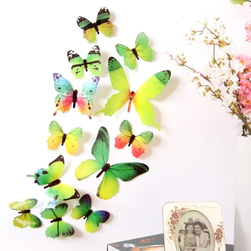 

12Pcs Wall Stickers PVC Butterfly Shape Wall Decal Sticker