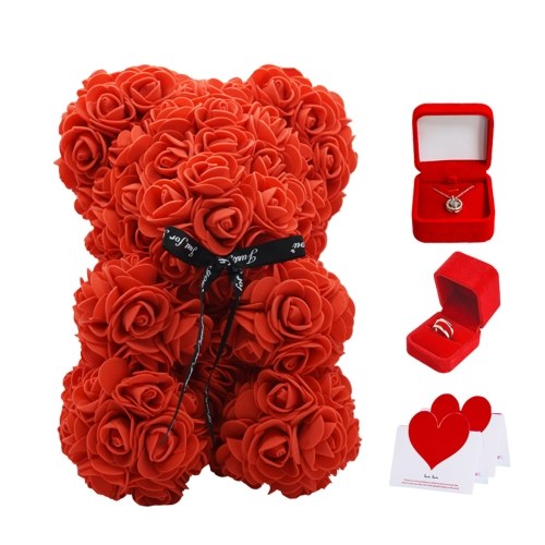 

Rose Bear Girlfriend Gifts Silver Ring Necklace Gift Box