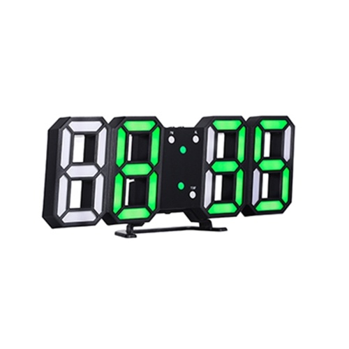 

3D LED Digital Clock Electronic Table Clock Alarm Clock Wall Glowing Hanging Clocks White Shell White Display