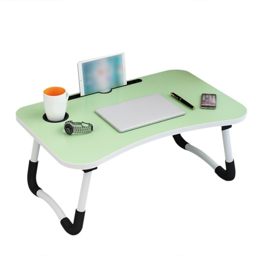 

Foldable Notebook Desk Multi-Functional No Assembly Portable Writing Table Children Study Computer-Desks with Cup Holder & Slot