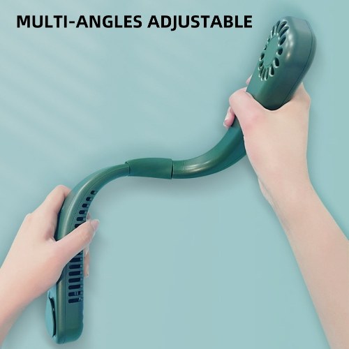 Portable Neck Fan Bladeless Fan 360°Cooling Airflow USB Rechargeable Bladeless Mini Fan 3 Speeds Hands Free Personal Fan for Housework Garden Work Outdoor Traveling Sport 