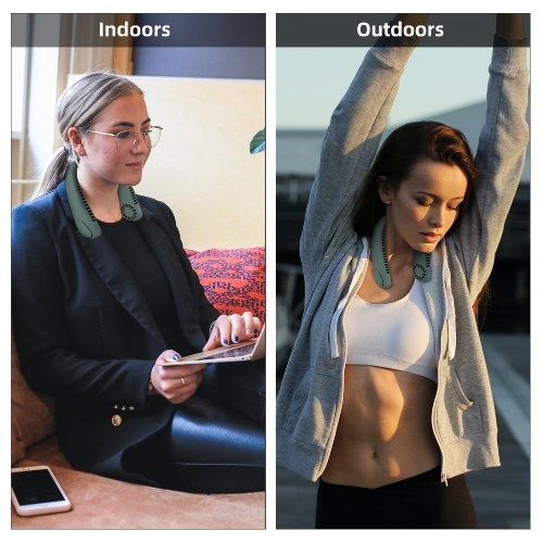 Portable Neck Fan Bladeless Fan 360°Cooling Airflow USB Rechargeable Bladeless Mini Fan 3 Speeds Hands Free Personal Fan for Housework Garden Work Outdoor Traveling Sport 