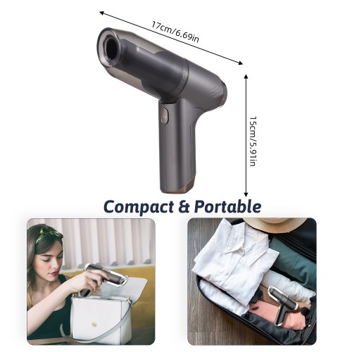Handheld Vacuum Cordless 19000Pa Powerful Suction and Blowing 3 in 1 Dust Buster Air Blower and Hand Pump Vacuum Cleaner 120W High Power Wet and Dry Brushless Portable Cleaner Rechargeable Hand Held Vacuum Cleaner for Home Office Car 