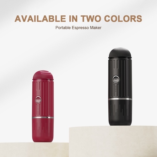 Electric Portable Coffee Maker Compatible with NS Pods and Ground Coffee 19 Bar 100W Wireless Heating Travel Espresso Coffee Maker Machine for Travel / Camping / Office / Home 