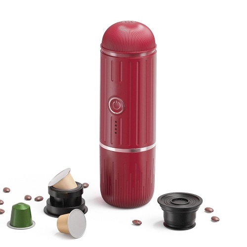 Electric Portable Coffee Maker Compatible with NS Pods and Ground Coffee 19 Bar 100W Wireless Heating Travel Espresso Coffee Maker Machine for Travel / Camping / Office / Home 